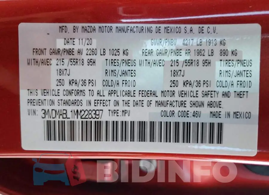 3MVDMABL1MM228397 Photo# 14