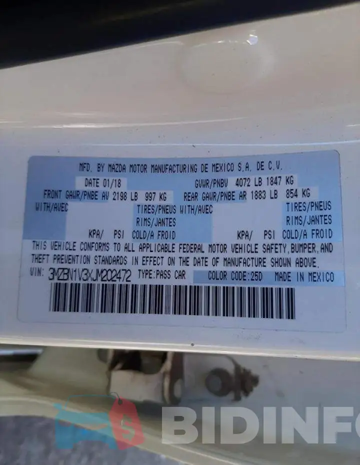 3MZBN1V3XJM202472 Photo# 12