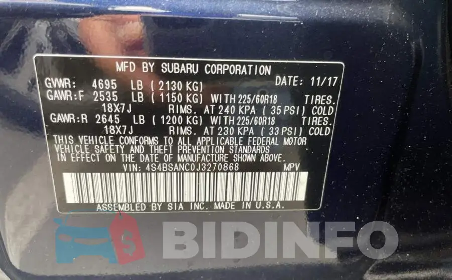 4S4BSANC0J3270868 Photo# 10
