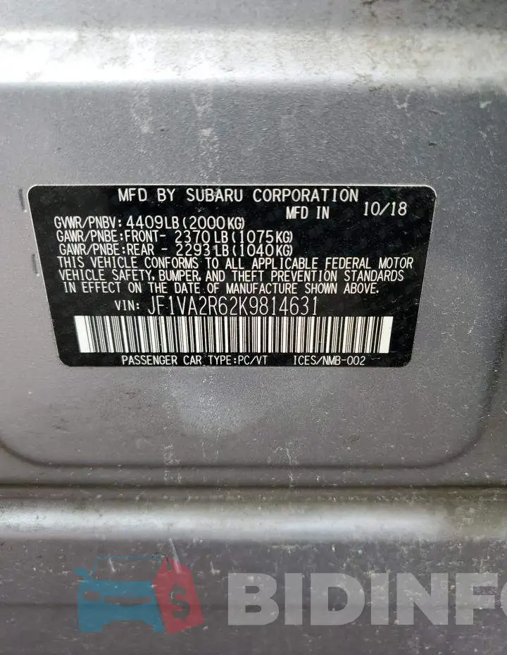 JF1VA2R62K9814631 Photo# 13