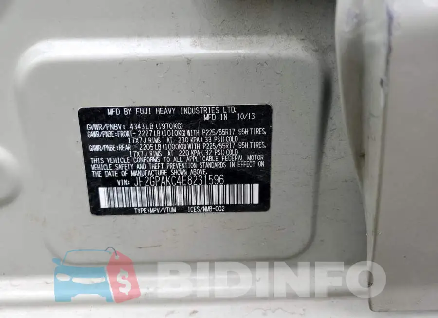 JF2GPAKC4E8231596 Photo# 14
