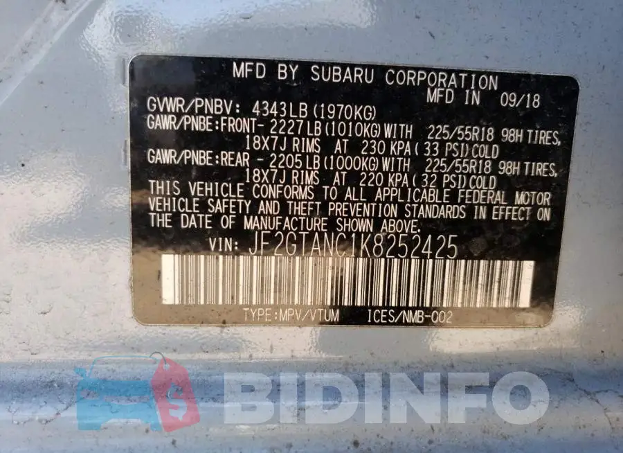 JF2GTANC1K8252425 Photo# 13