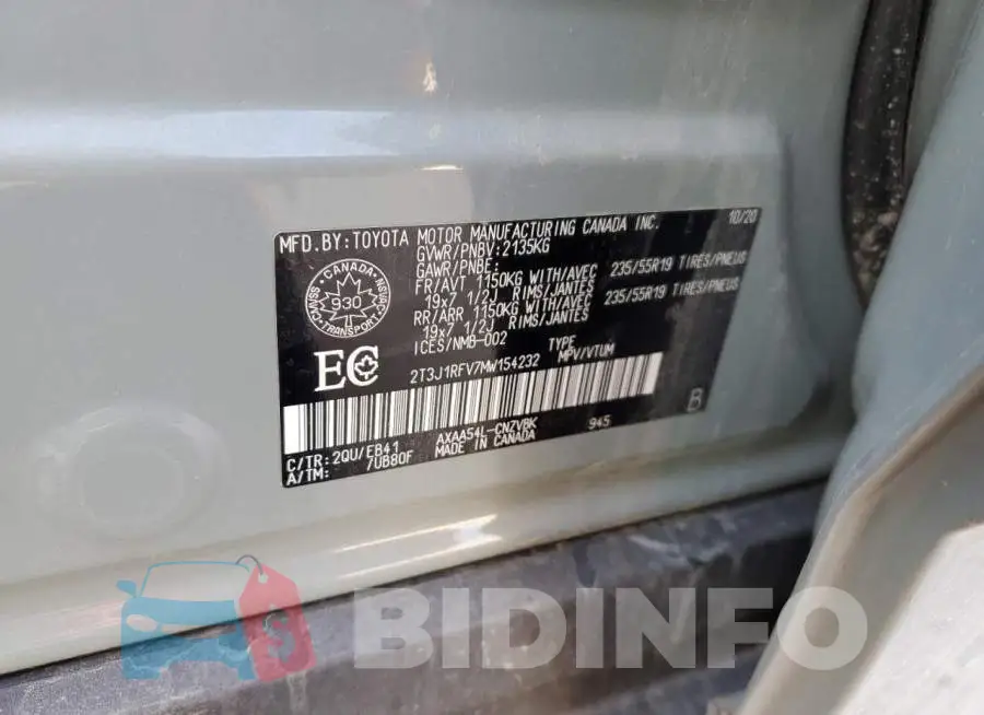 2T3J1RFV7MW154232 Photo# 14