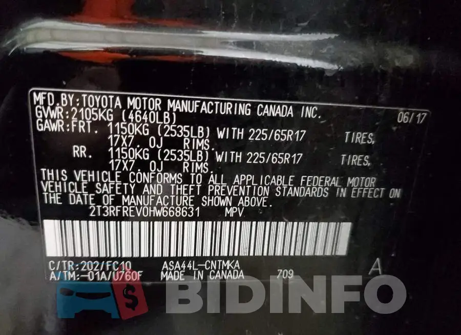 2T3RFREV0HW668631 Photo# 14