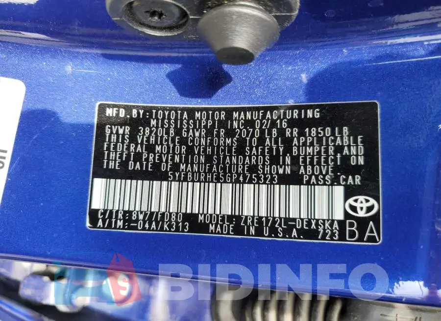 5YFBURHE5GP475323 Photo# 13
