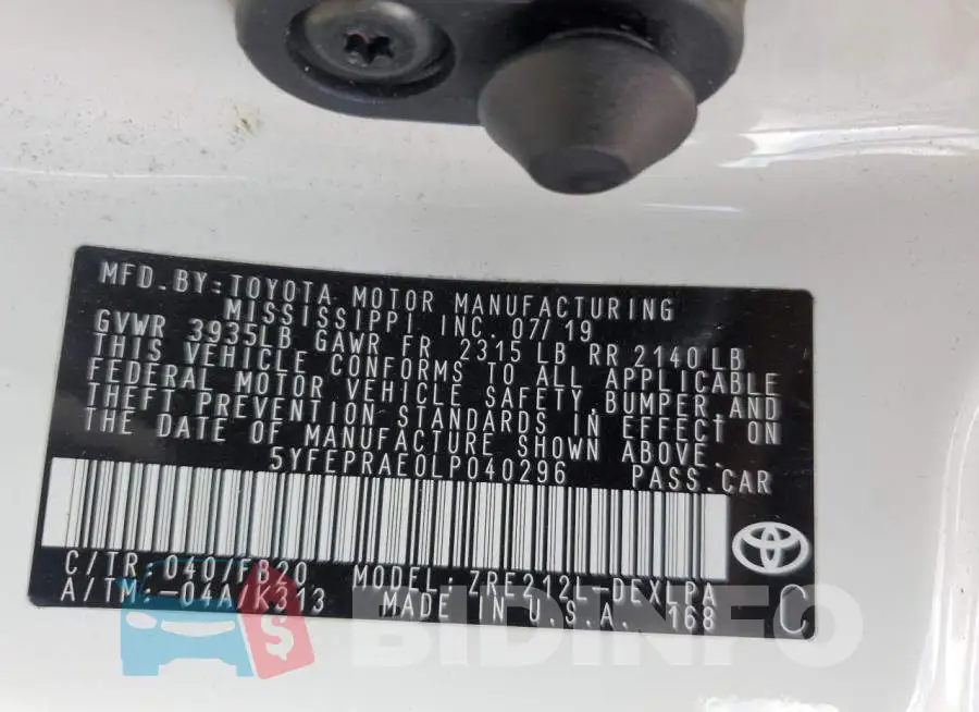 5YFEPRAE0LP040296 Photo# 12