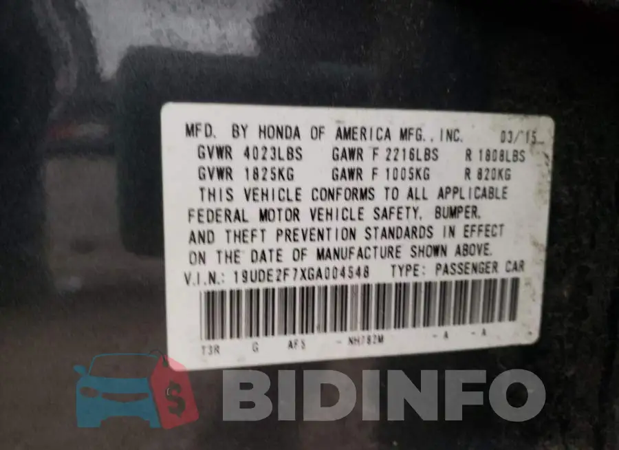 19UDE2F7XGA004548 Photo# 12