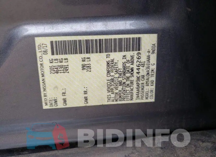 1N4AA6AP3HC446269 Photo# 12