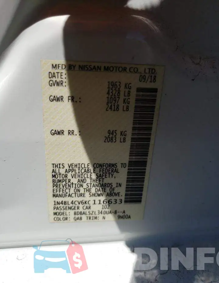 1N4BL4CV6KC116633 Photo# 13