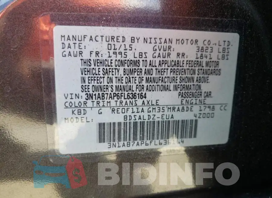 3N1AB7AP6FL636164 Photo# 12