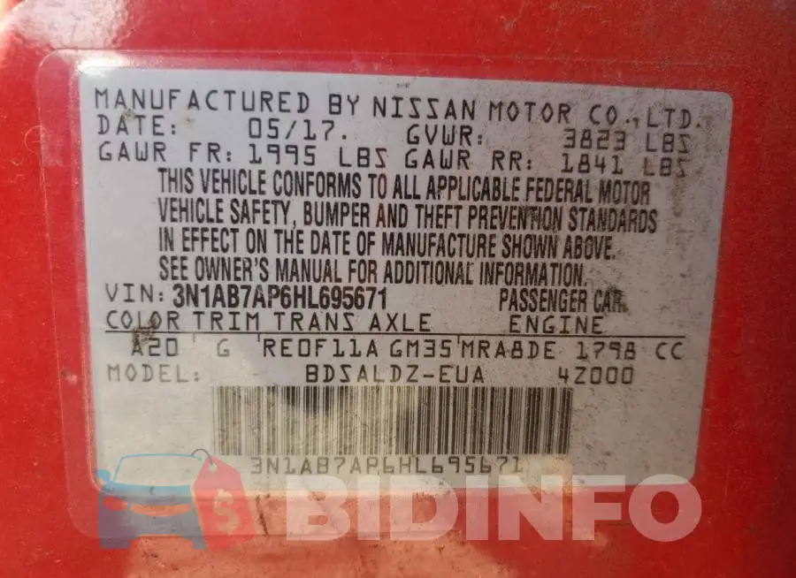 3N1AB7AP6HL695671 Photo# 13