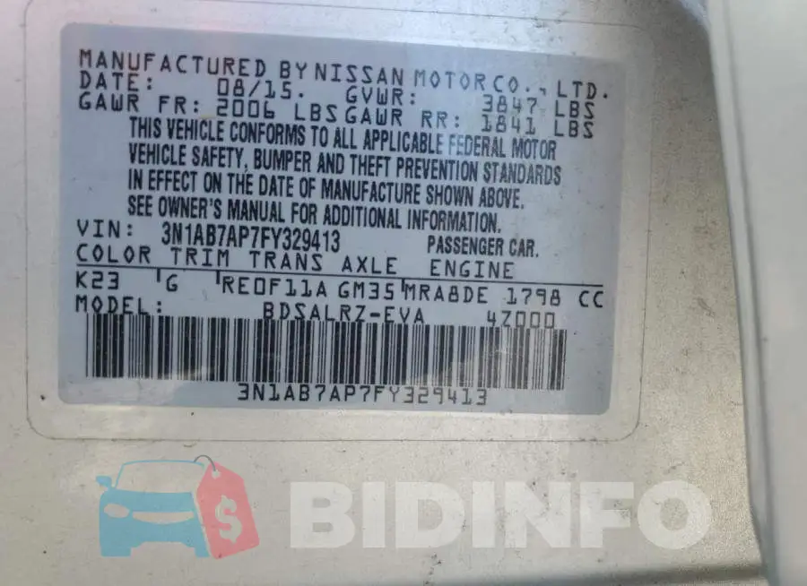 3N1AB7AP7FY329413 Photo# 12