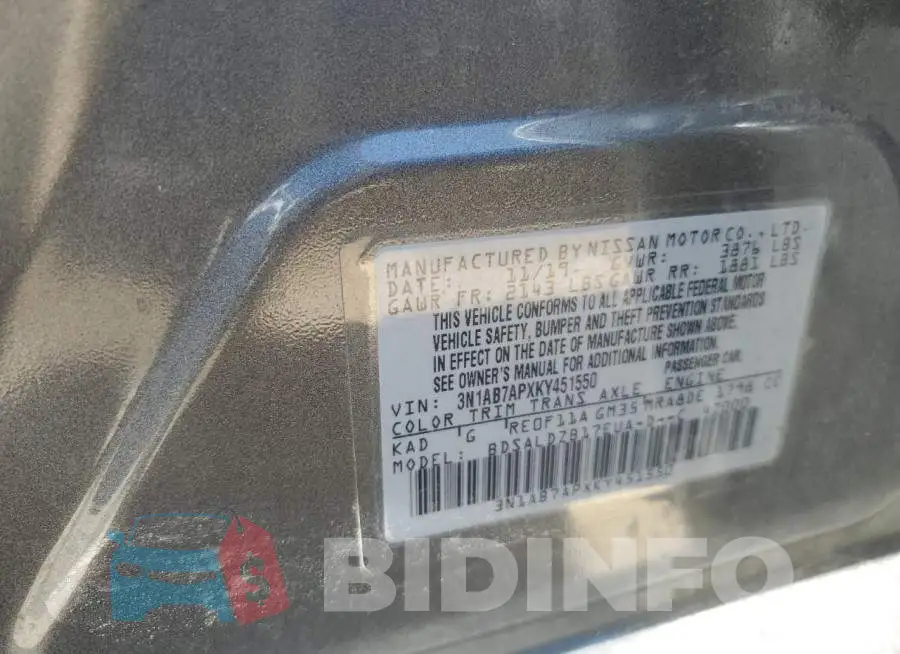 3N1AB7APXKY451550 Photo# 12
