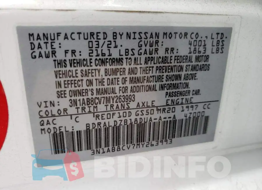 3N1AB8CV7MY263993 Photo# 10