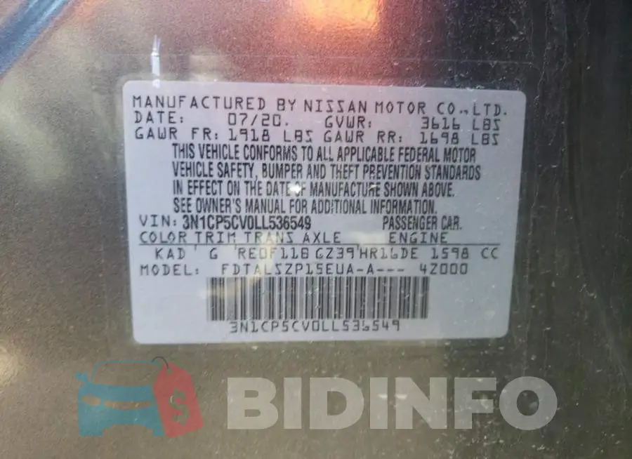 3N1CP5CV0LL536549 Photo# 13