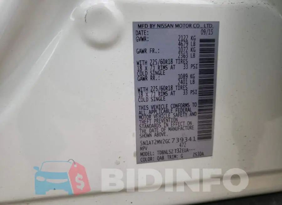 5N1AT2MV2GC739341 Photo# 13