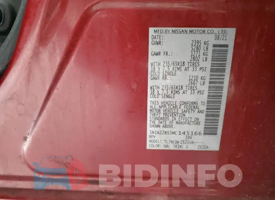 5N1AZ2BS5MC145166 Photo# 14
