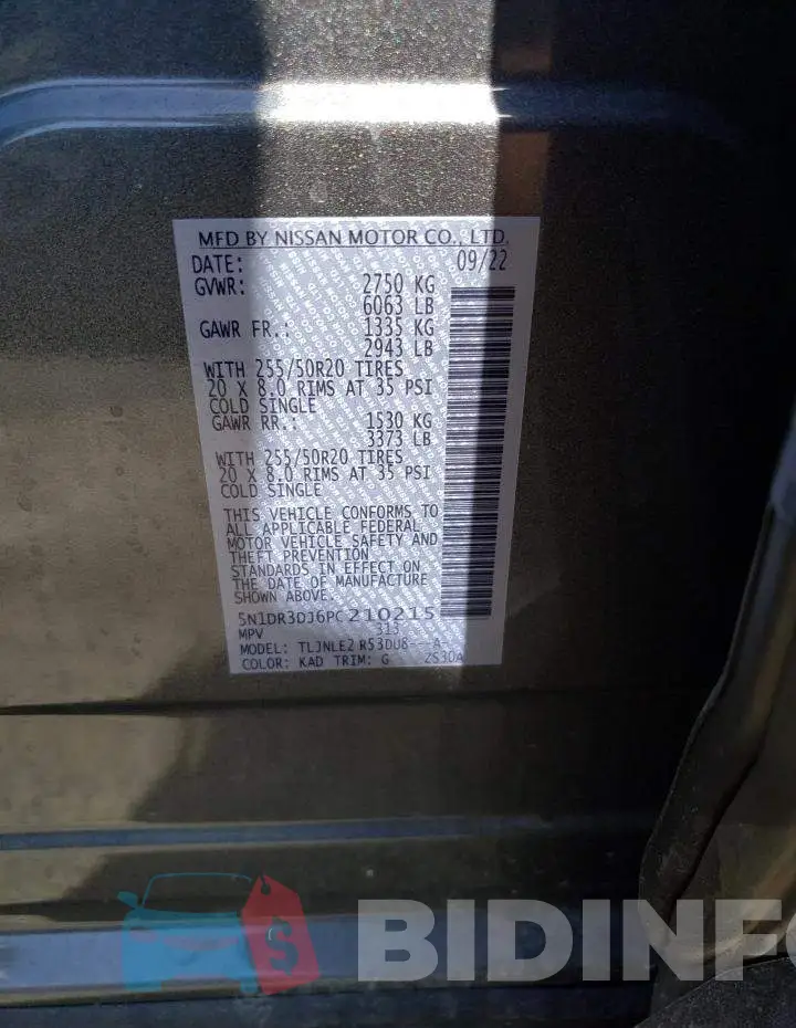5N1DR3DJ6PC210215 Photo# 12