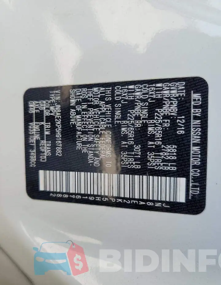 JN8AE2KP5H9167882 Photo# 13