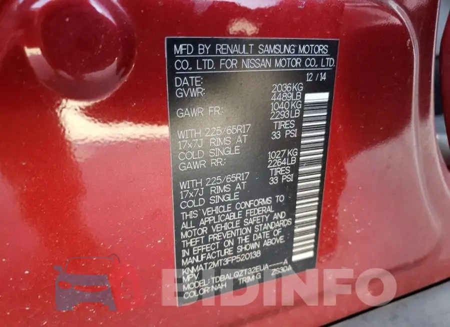 KNMAT2MT3FP520138 Photo# 13