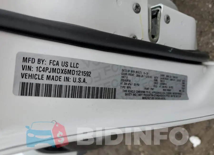 1C4PJMDX6MD121592 Photo# 12