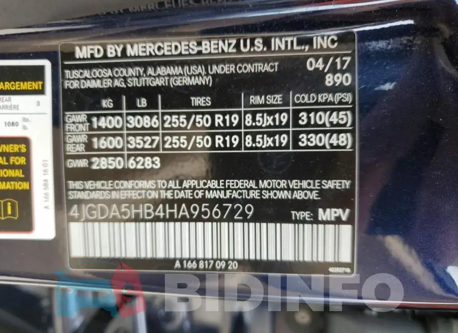 4JGDA5HB4HA956729 Photo# 14