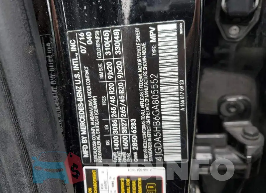 4JGDA5HB6GA805552 Photo# 14