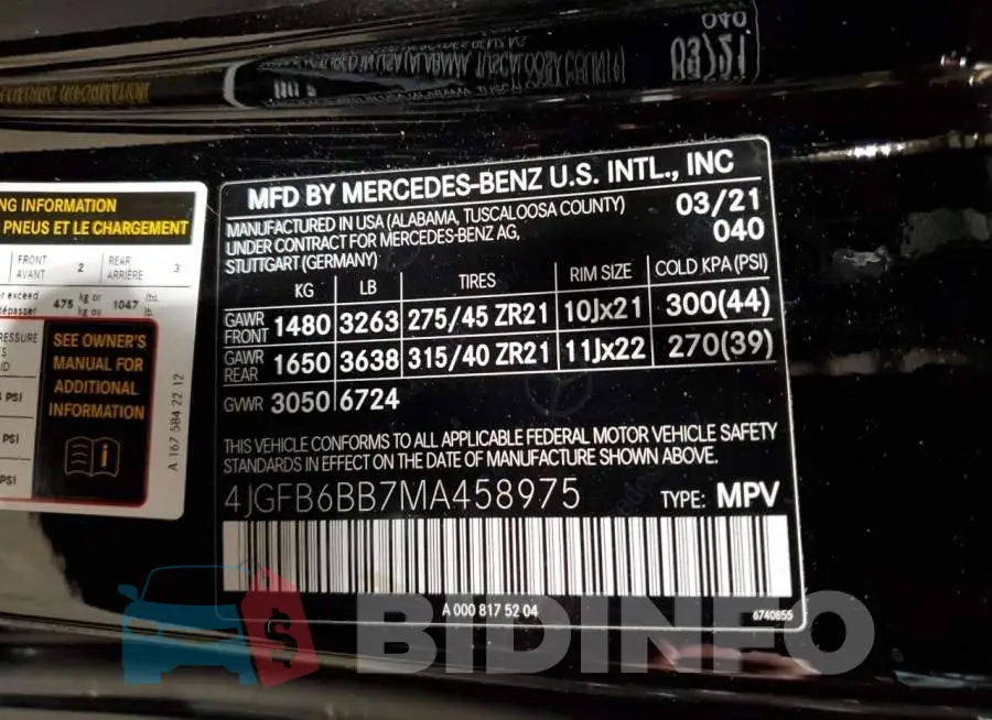 4JGFB6BB7MA458975 Photo# 14