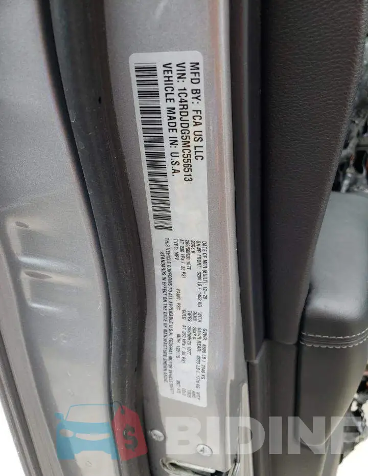 1C4RDJDG5MC556513 Photo# 13