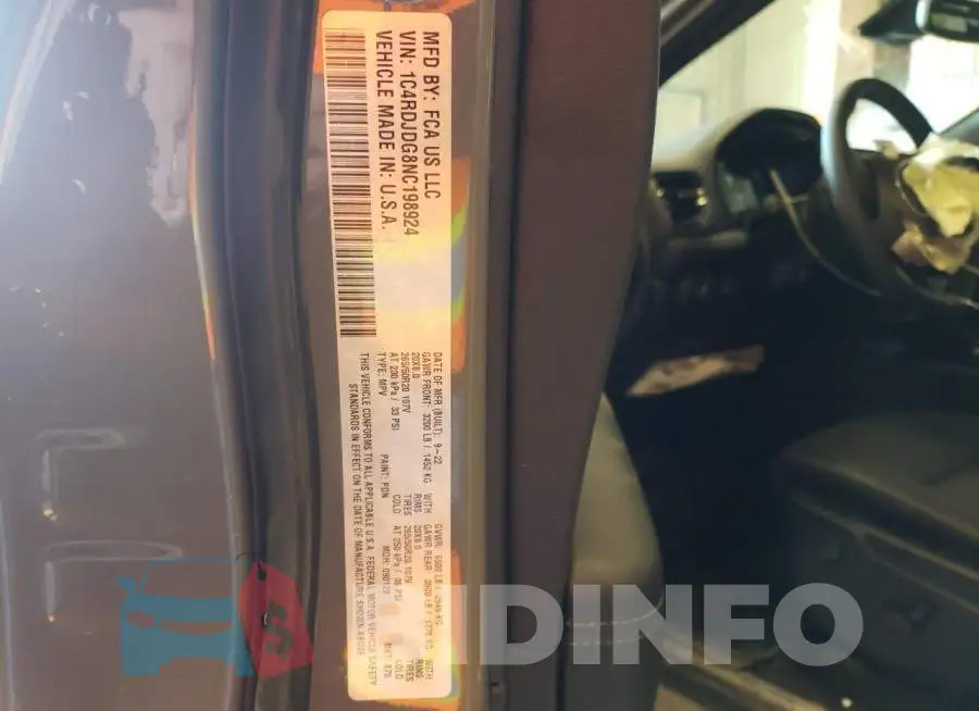 1C4RDJDG8NC198924 Photo# 13