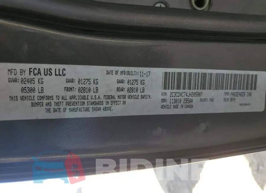 2C3CDXCT4JH205807 Photo# 12
