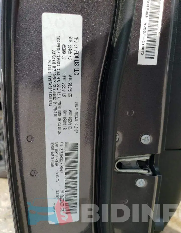 2C3CDXCTXJH180797 Photo# 12