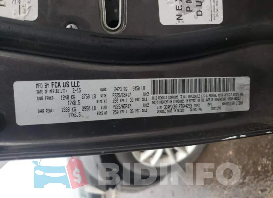 3C4PDCBG1FT644293 Photo# 12