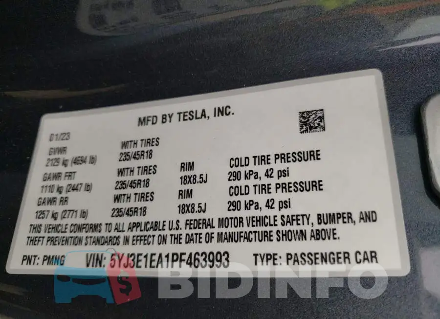 5YJ3E1EA1PF463993 Photo# 13