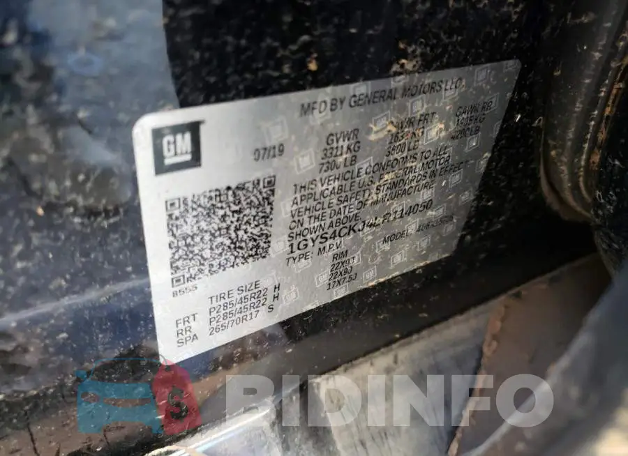 1GYS4CKJ4LR114050 Photo# 13