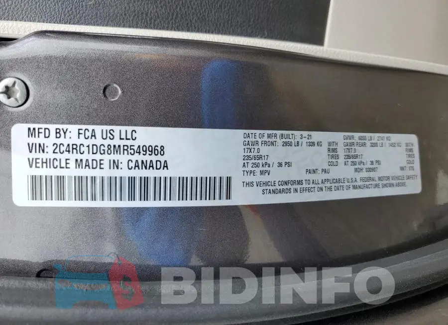 2C4RC1DG8MR549968 Photo# 13