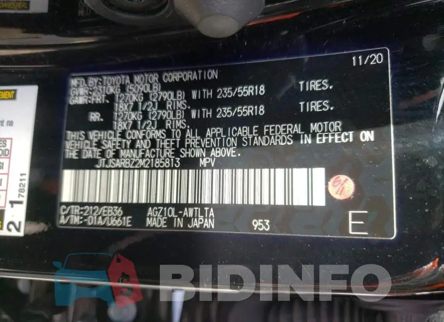 JTJSARBZ2M2185813 Photo# 12