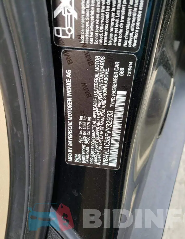WBAVL1C58FVY32933 Photo# 13