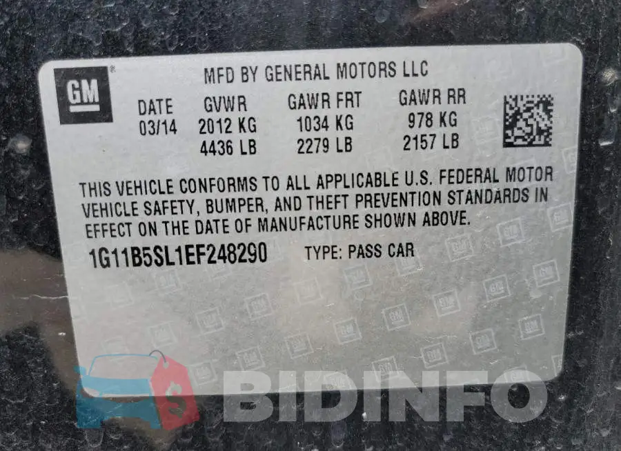 1G11B5SL1EF248290 Photo# 12