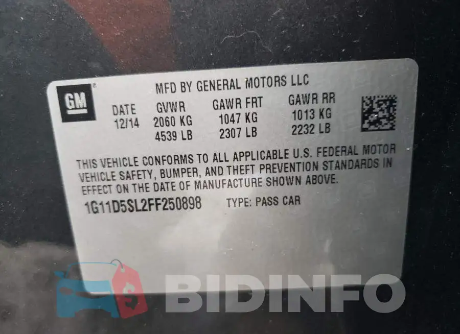 1G11D5SL2FF250898 Photo# 12