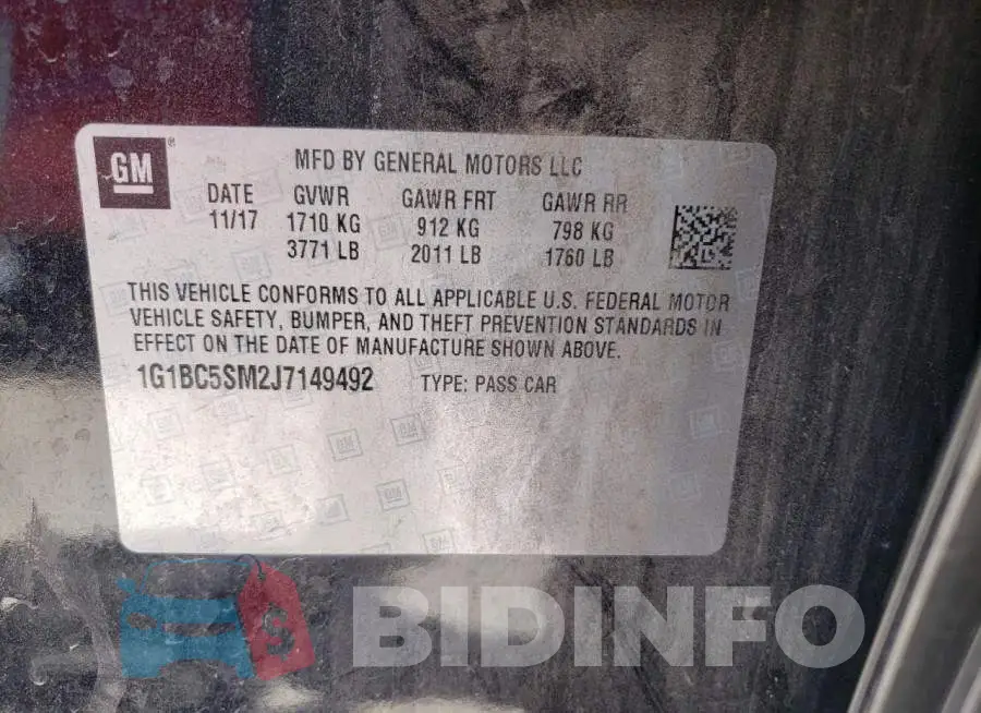 1G1BC5SM2J7149492 Photo# 13