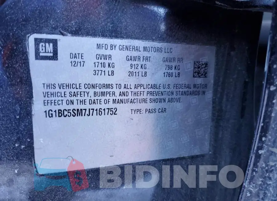 1G1BC5SM7J7161752 Photo# 12