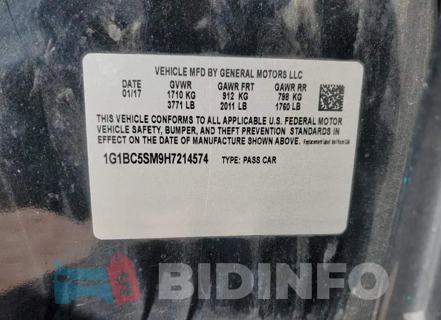 1G1BC5SM9H7214574 Photo# 12