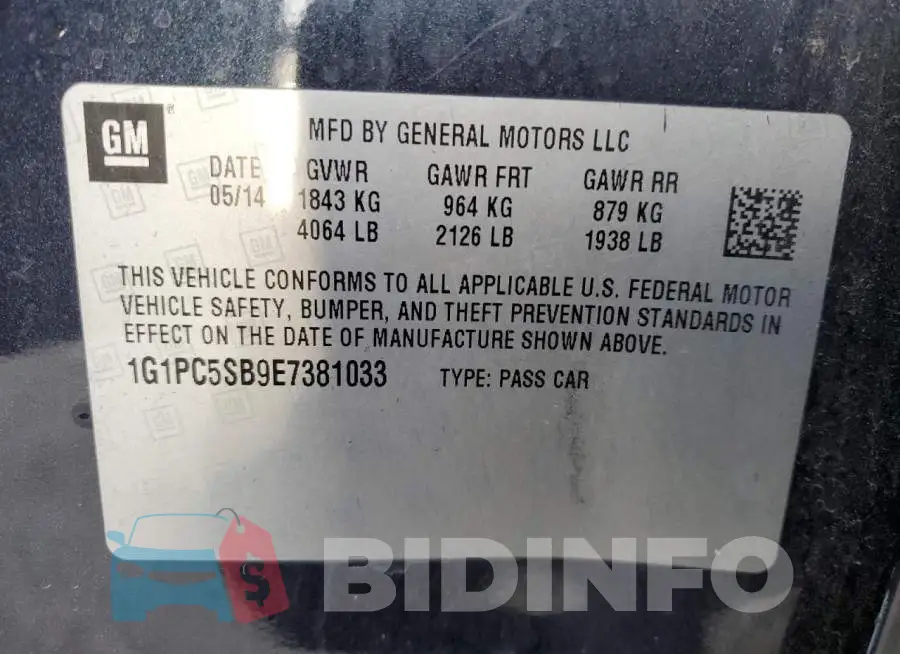 1G1PC5SB9E7381033 Photo# 12