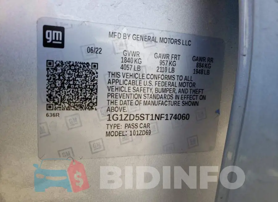 1G1ZD5ST1NF174060 Photo# 12