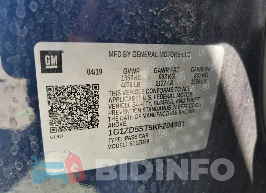 1G1ZD5ST5KF204981 Photo# 13