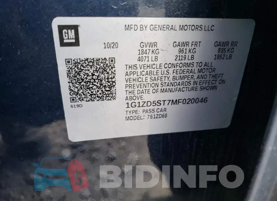 1G1ZD5ST7MF020046 Photo# 13