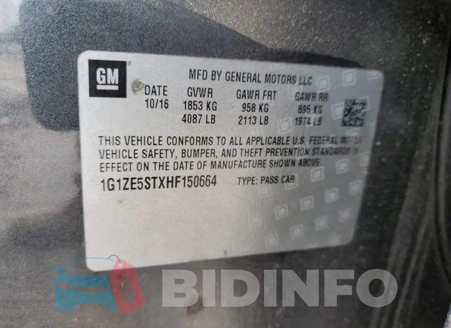 1G1ZE5STXHF150664 Photo# 13