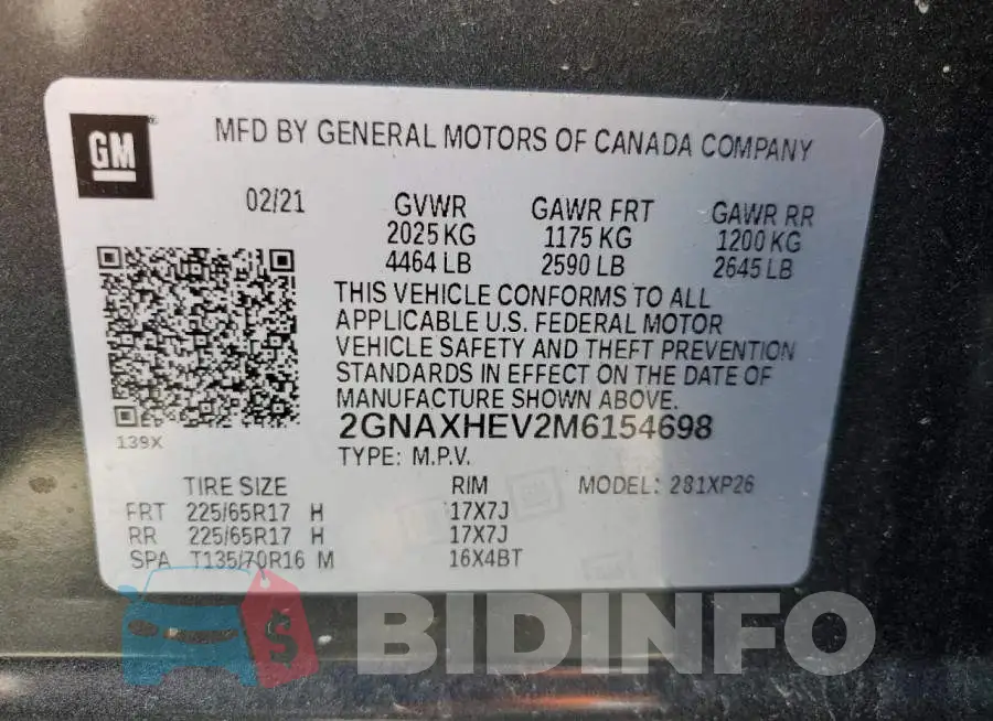 2GNAXHEV2M6154698 Photo# 13