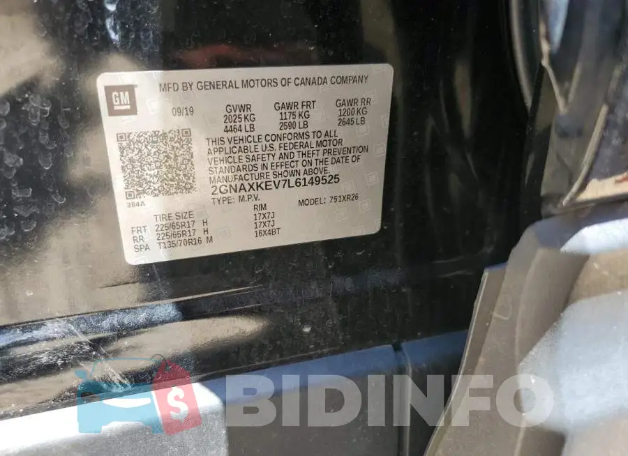 2GNAXKEV7L6149525 Photo# 13